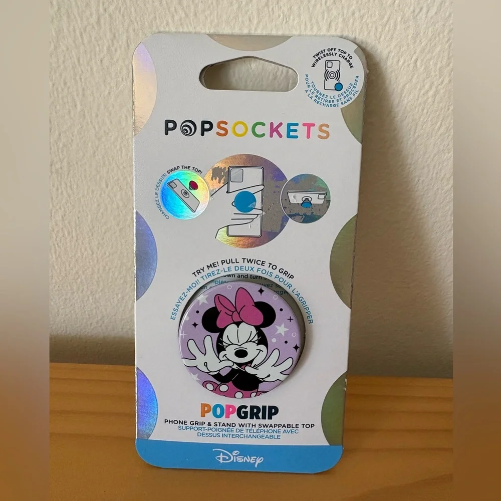 Disney Minnie Mouse Sparkle PopSockets PopGrip Phone Grip - NEW UNOPENED